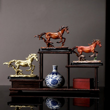 欧式仿真奔驰骏马摆件家居客厅玄关酒柜骏马装饰乔迁开业招财礼品