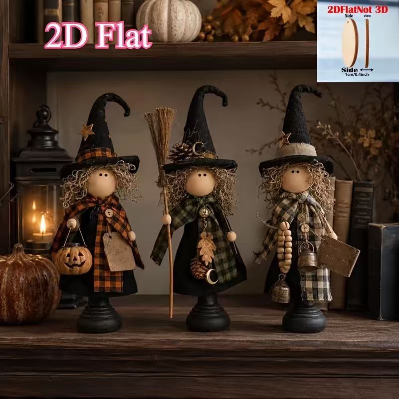 3-piece set of new vintage-style "Primitive Witch Trio" for cross-border e-commerce