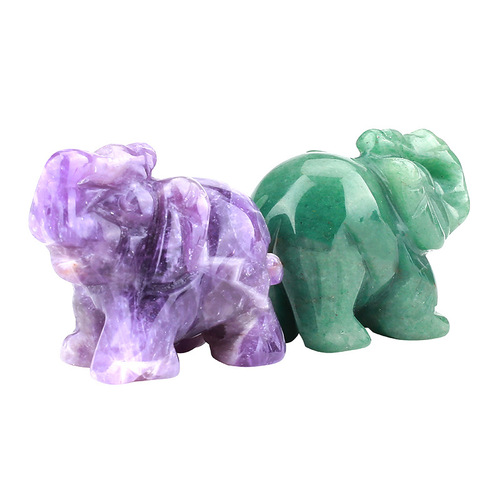 Jade ornaments pink crystal elephant aventurine natural rough stone gemstone crafts live source crystal carvings