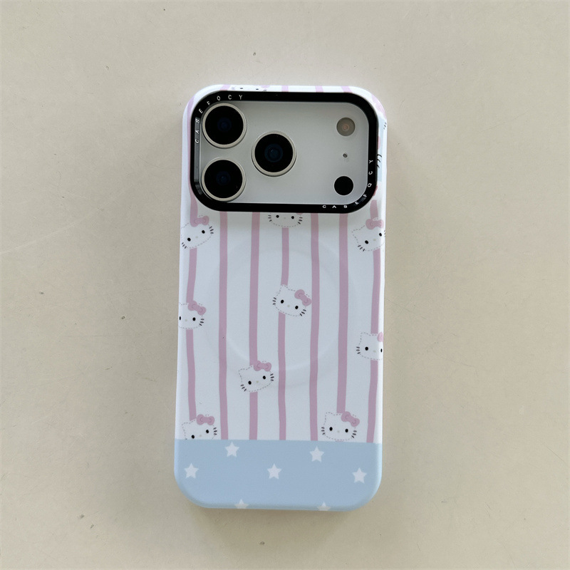 格纹立体KT爱心磁吸支架适用iPhone17苹果16ProMax/15/14手机壳女|undefined