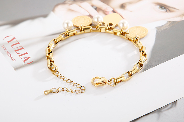 20g Weight PVD Coated Gold Plating Process 18K Gold Plated Plating Material 304 Stainless Steel Pendant Material No Inlaid Inlay Material Bracelets Classification 304 Stainless Steel Chain Material Anniversary, Business, Travel Occasion 304 Stainless Steel Material Heart Pattern Women'S Gender Fashion Style Waterproof Non Tarnish Craft Gold, Silver Color PVD Coated 18K Gold Plated Heart Titanium Steel Fashion Waterproof Non Tarnish Bracelets 5