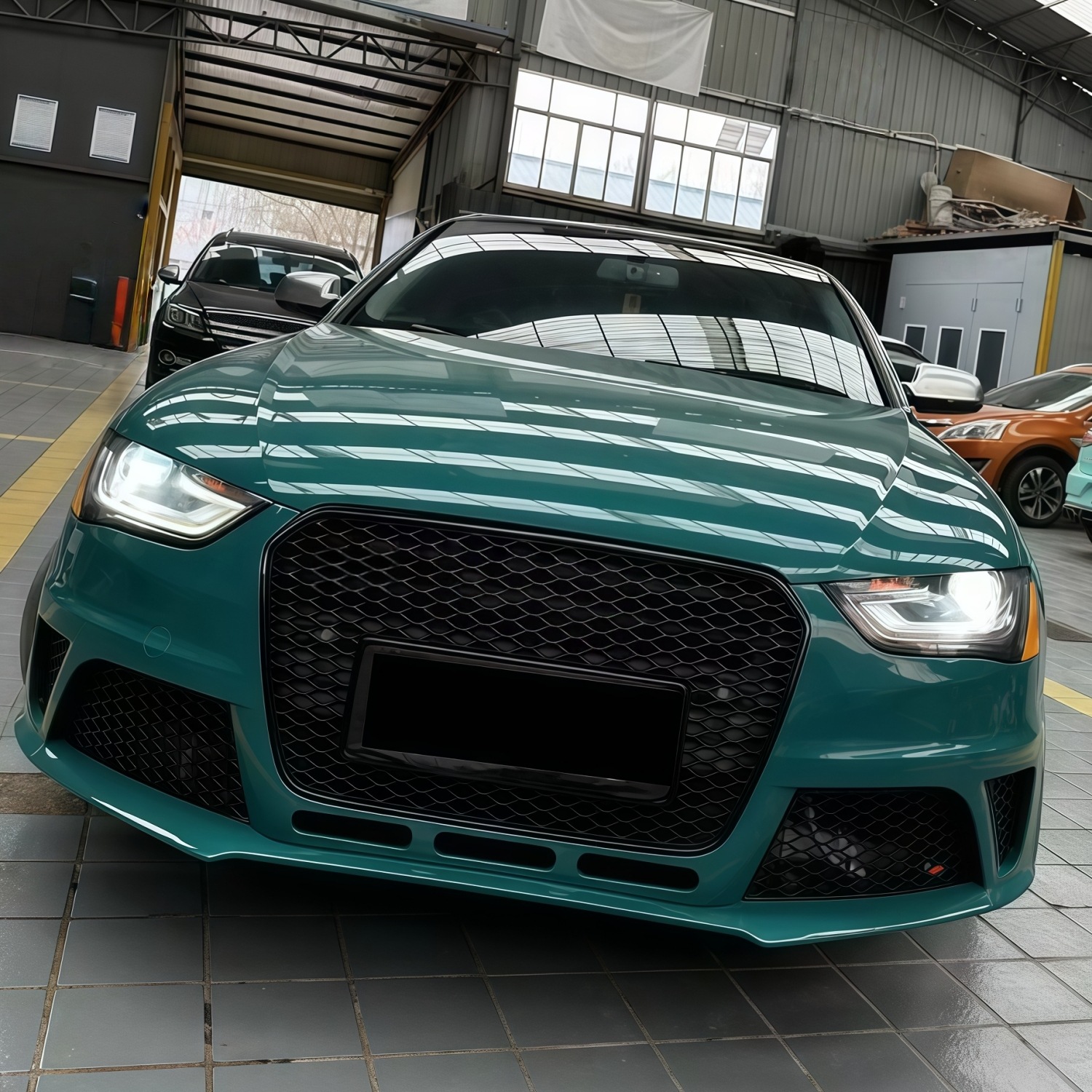 13-16 Models Suitable for Audi A4L Modification to Rs4 Body Kit B9 A4L Modified to Rs4 Front Grille, Front Bumper, and Rear Lip