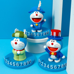 Official Doraemon Figure Temporary Parking Moving Car Number Plate Model Car Carrier Stand Small Wholesale