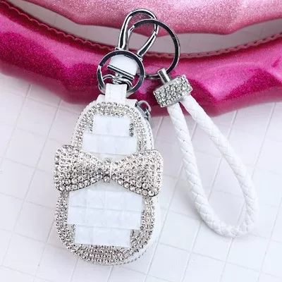 Static Rod/Key Bag: key case cute creative - white-key-case-woven-key-chain