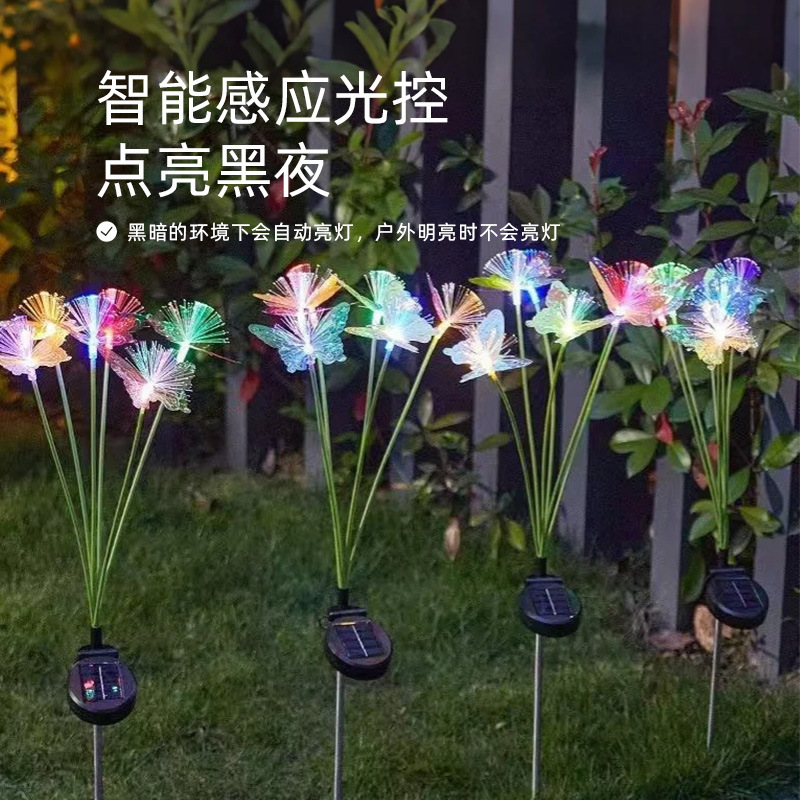 太阳能蝴蝶地插灯庭院花园露台装饰户外地插灯昆虫造型led灯现货|undefined
