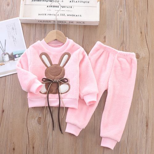  Autumn Children's Clothing Kids Clothes Baby Pajamas Bunny Girl Children's Autumn Outfits Boy Children's Set Autumn Homecoming Clothes