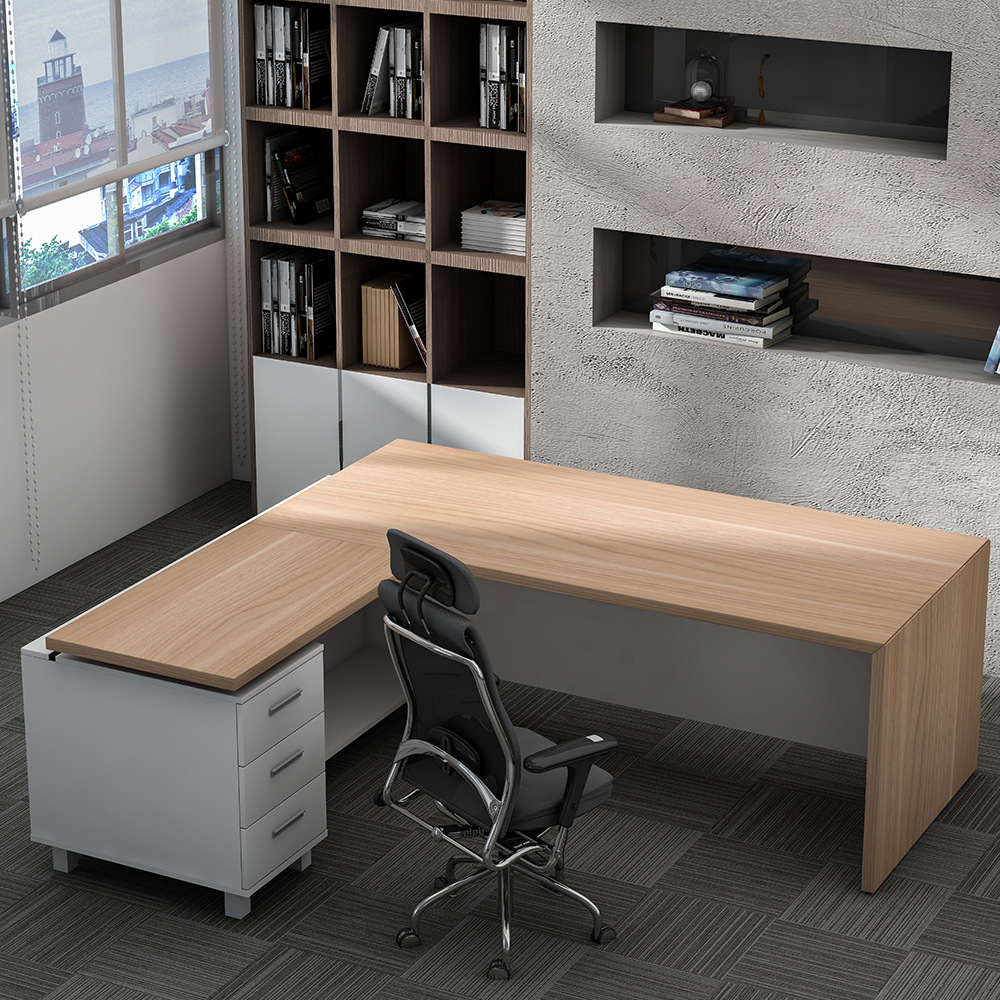 Fábrica de escritorio de jefe simple mesa de gerente de oficina moderna mesa de oficina de muebles de oficina