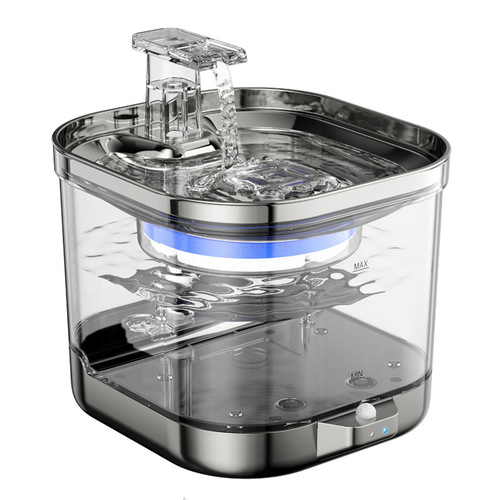 Automatic water dispenser for cats, circulating fountain, smart rechargeable cat water fountain, stainless steel cat and dog pet supplies factory