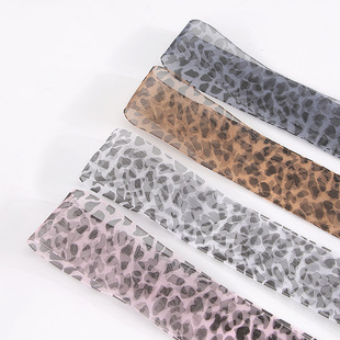 Leopard Shoelace 4CM Widened Shoelace Leopard Pattern Silk Yarn Lace Shoelace Flat Wide Snow Yarn Strap