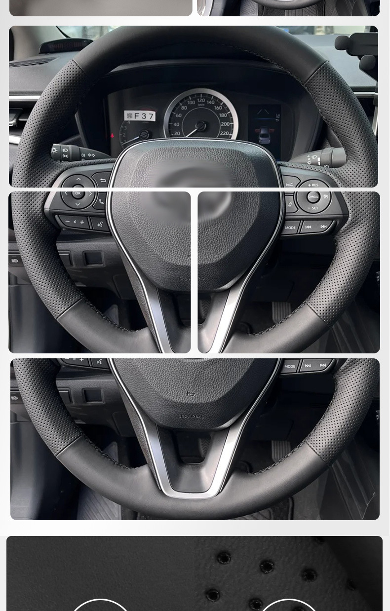 Suitable for Hongqi Steering Wheel Cover Genuine Leather Hand-Stitched 2023 Hongqi H5 2024 Model Special Car Full Surround Cover