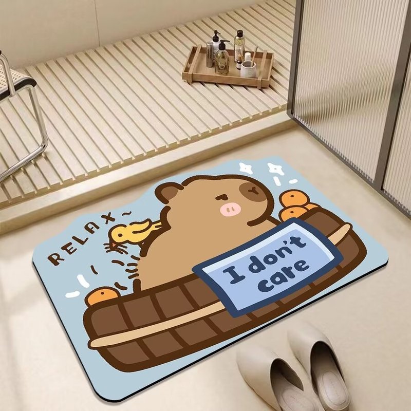 かわいいカピバラ浴室の新しい珪藻泥マットトイレ吸水滑り止め速乾汚れ耐磨耗マット|undefined