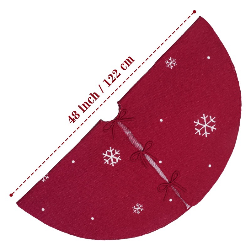 Amazon nuevo árbol de Navidad base delantal Navidad ELK nieve rojo de punto falda de árbol de Navidad