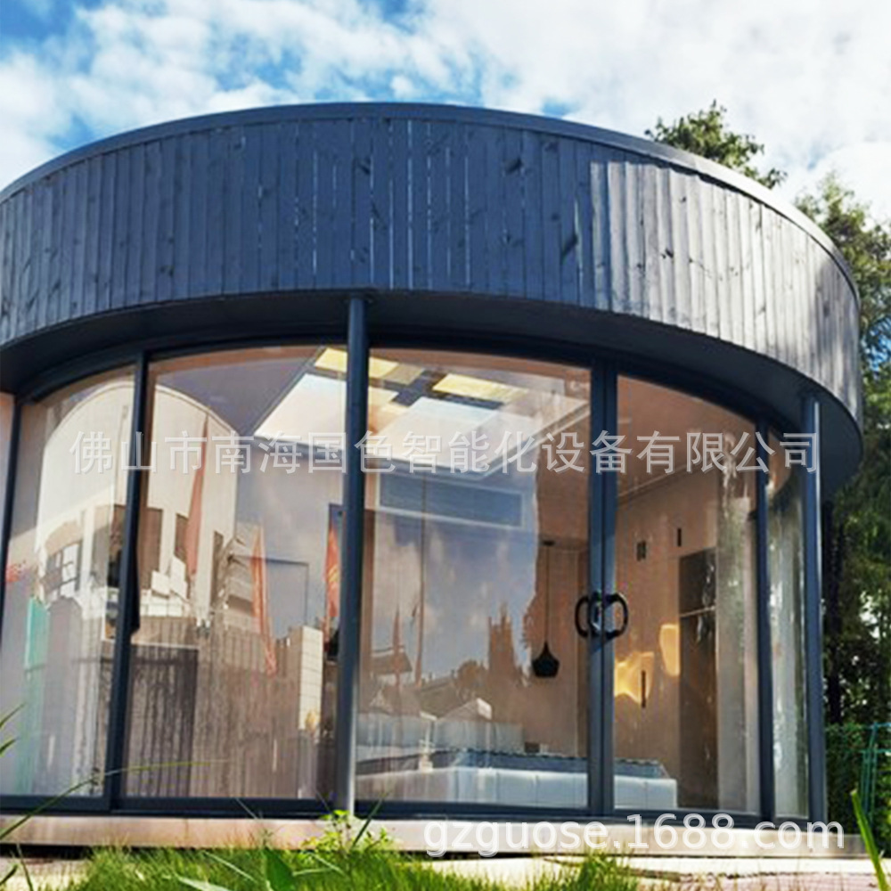 Villa de acero ligero estructura de acero del hotel Sunshine Room Sala ensamblada anticorrosión a prueba de humedad lugar escénico Casa redonda casa de madera sala de vacaciones