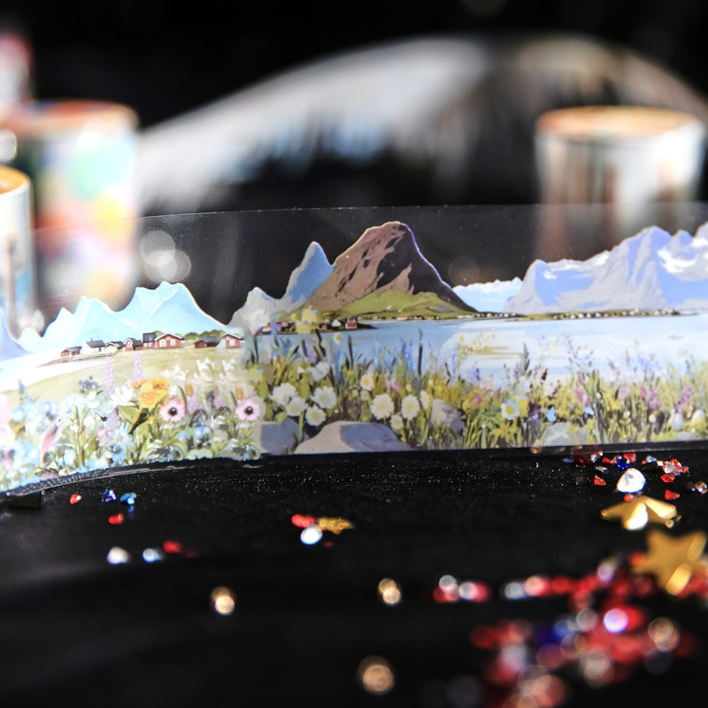 Papel Sr. un solo rollo de cinta collage serie de arte globo tema DIY decoración material adhesivo cinta adhesiva