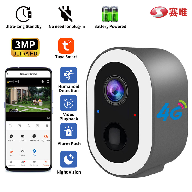 Foreign Trade Tuya 4G low-power remote surveillance camera|undefined