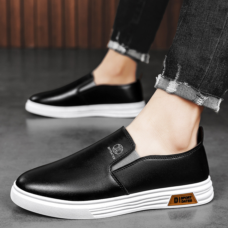 Zapatos de hombre 2024 nuevos zapatos de cuero perezosos de una sola pierna, cómodos, ligeros y transpirables, zapatos Lofu de moda, zapatos de hombre de tendencia de todo fósforo