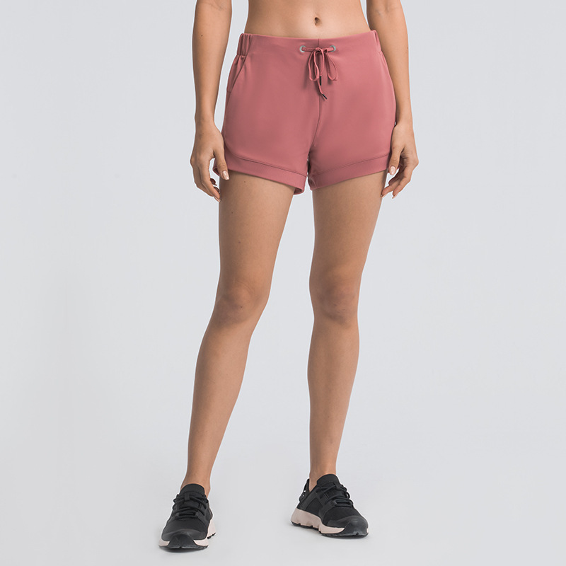 新款松紧系带运动短裤女休闲弹力跑步瑜伽健身运动短裤S2022