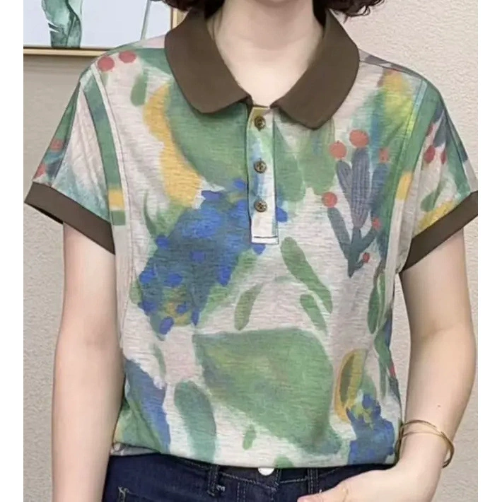 2052 новых летних стильных женских топов с лацканами контрастного цвета, модные утягивающие женские топы # 545668