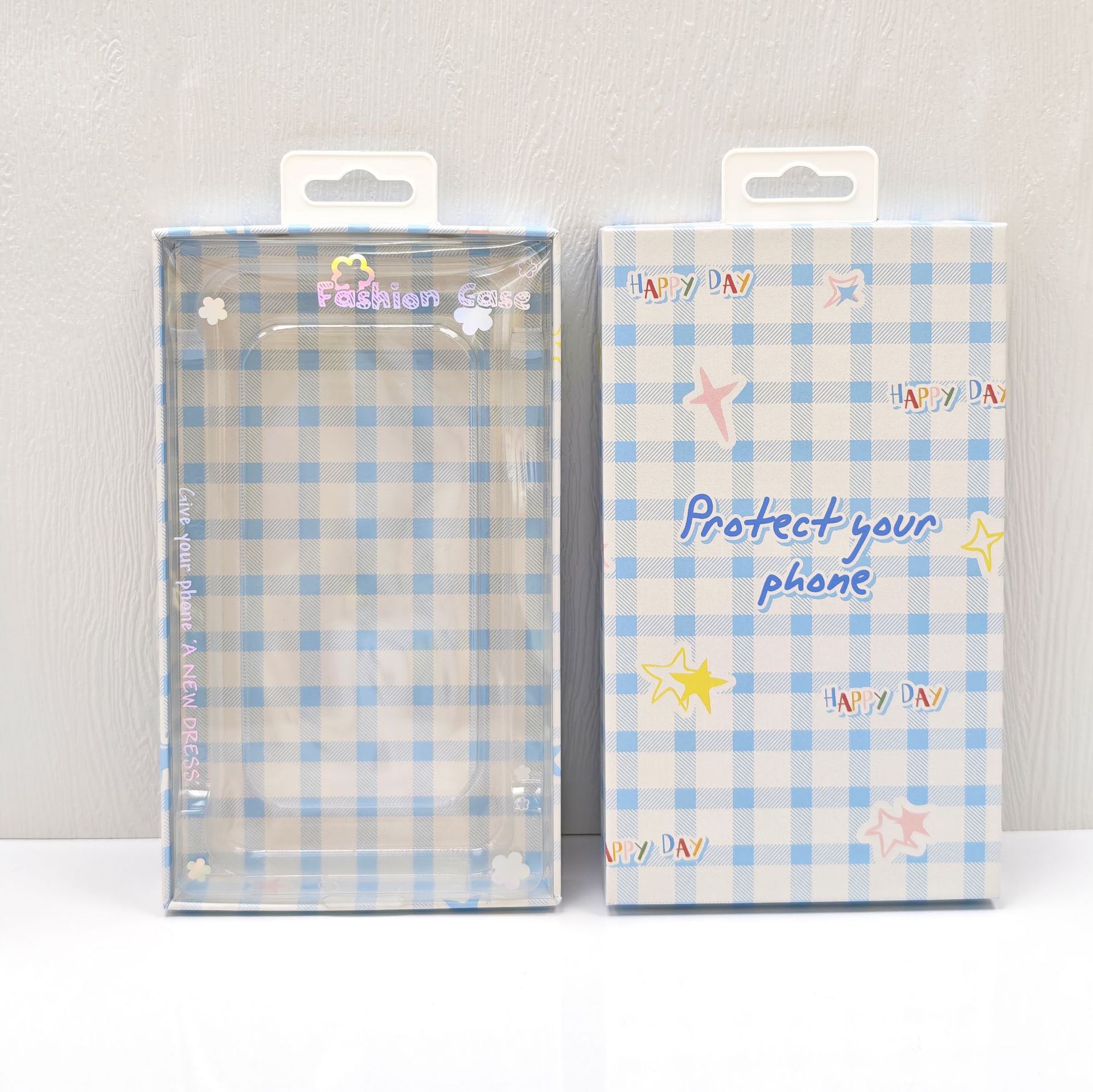 체크무늬 블루(188*110*20)mm+두꺼운 투명 블리스터