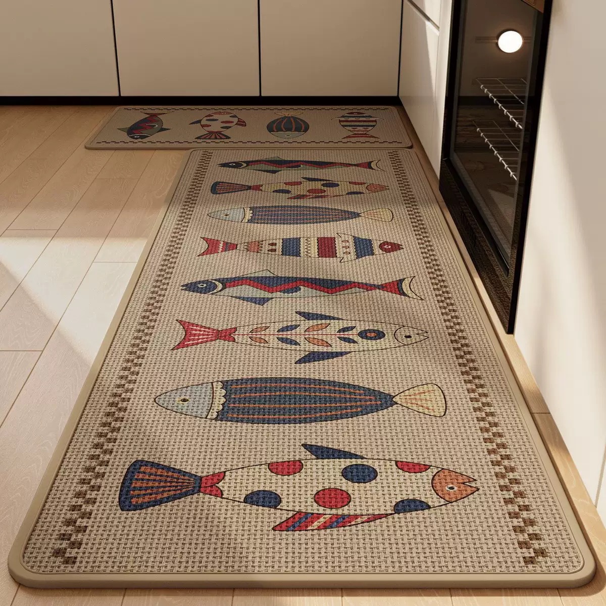 Good food and luck-Fish pattern-khaki