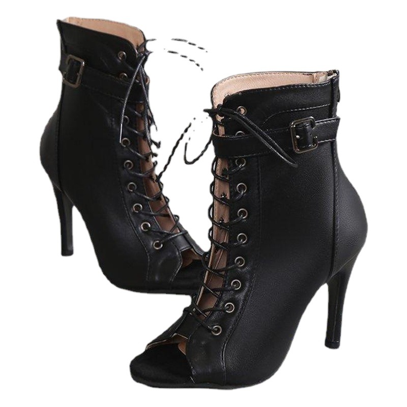 Foreign Trade Women's Sandals Open Toe Summer Strap Sandals Fashion High Heel Sandals Fish Mouth Temperament Single Shoes Roman Sandals 43