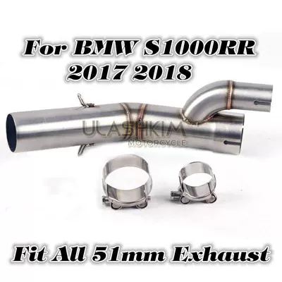 Motorcycle Sports Car Modified Exhaust Suitable for Bmw S1000Rr 304 Stainless Steel Mid-Section Exhaust Pipe (Motorcycle exhaust pipe) - 2017-2018-51mm