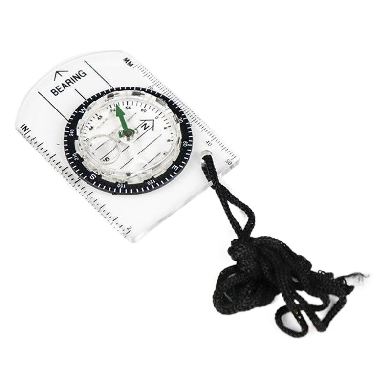 Al Aire Libre multi-funcional de alta transparente brújula portátil brújula escala con mapa puntero de supervivencia