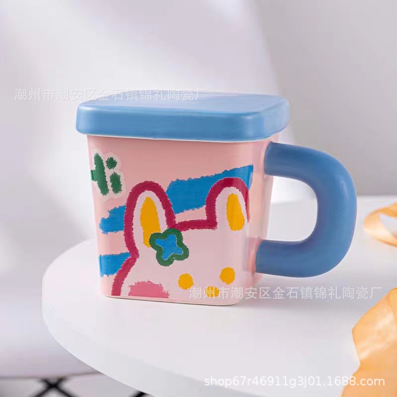 Taza de Cerámica Estilo Dopamina, Colores de Alta Apariencia, Resistente a Alta Temperatura, Taza Creativa para Hogar