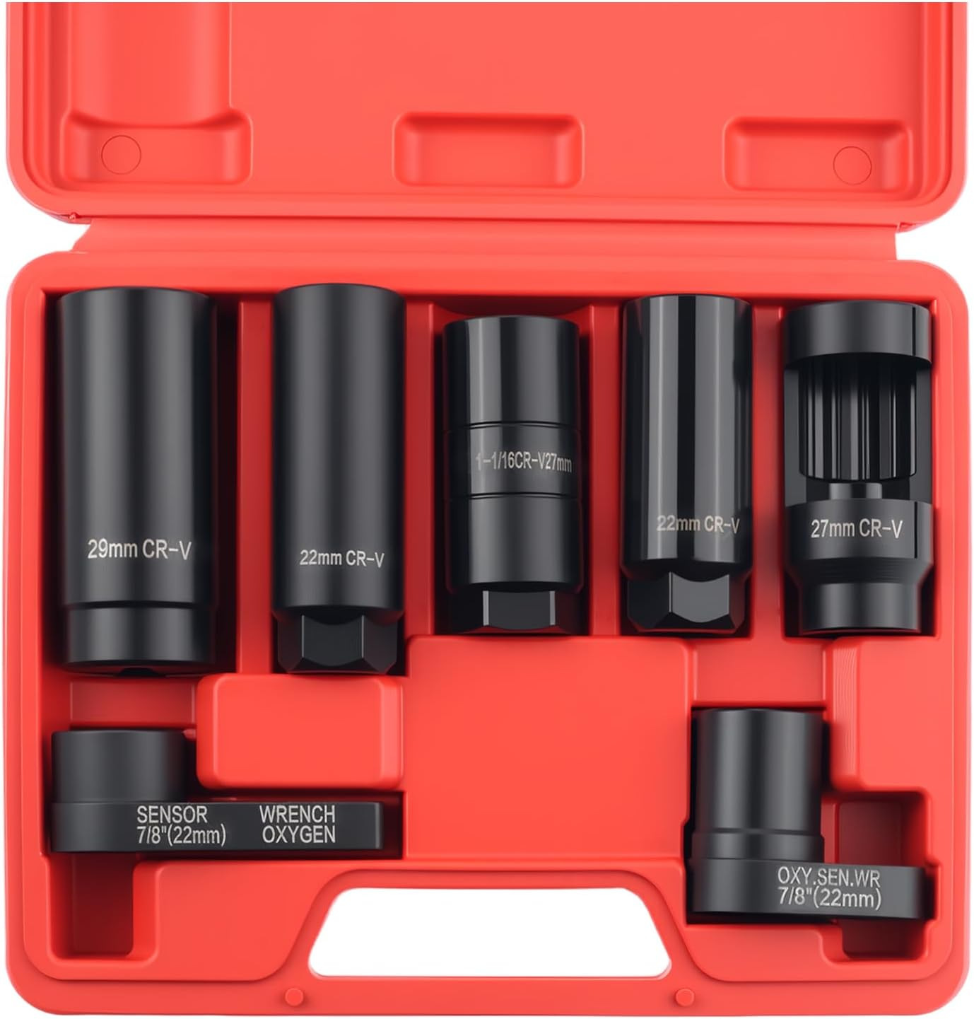 10-Piece Set of Japanese and European Style Oxygen Sensor Wrenches, Oxygen Sensor Socket, Oxygen Sensor Removal Tool, Open-End Socket