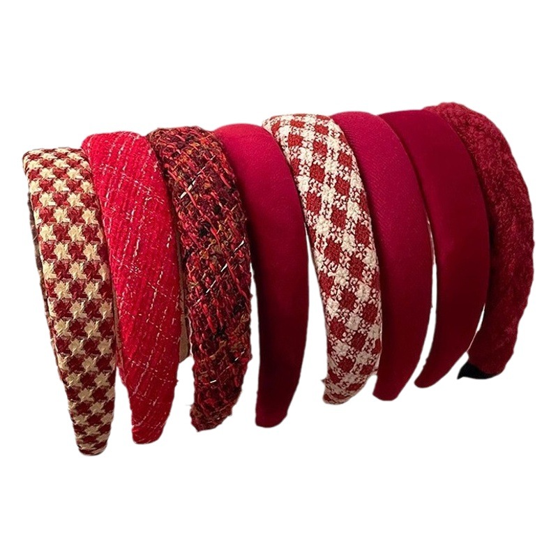 Diadema accesorios para el cabello de alto grado grutas de cabello rojo horquilla alta Cráneo accesorios superiores diadema Mori chica internet celebridad tocado Año Nuevo color