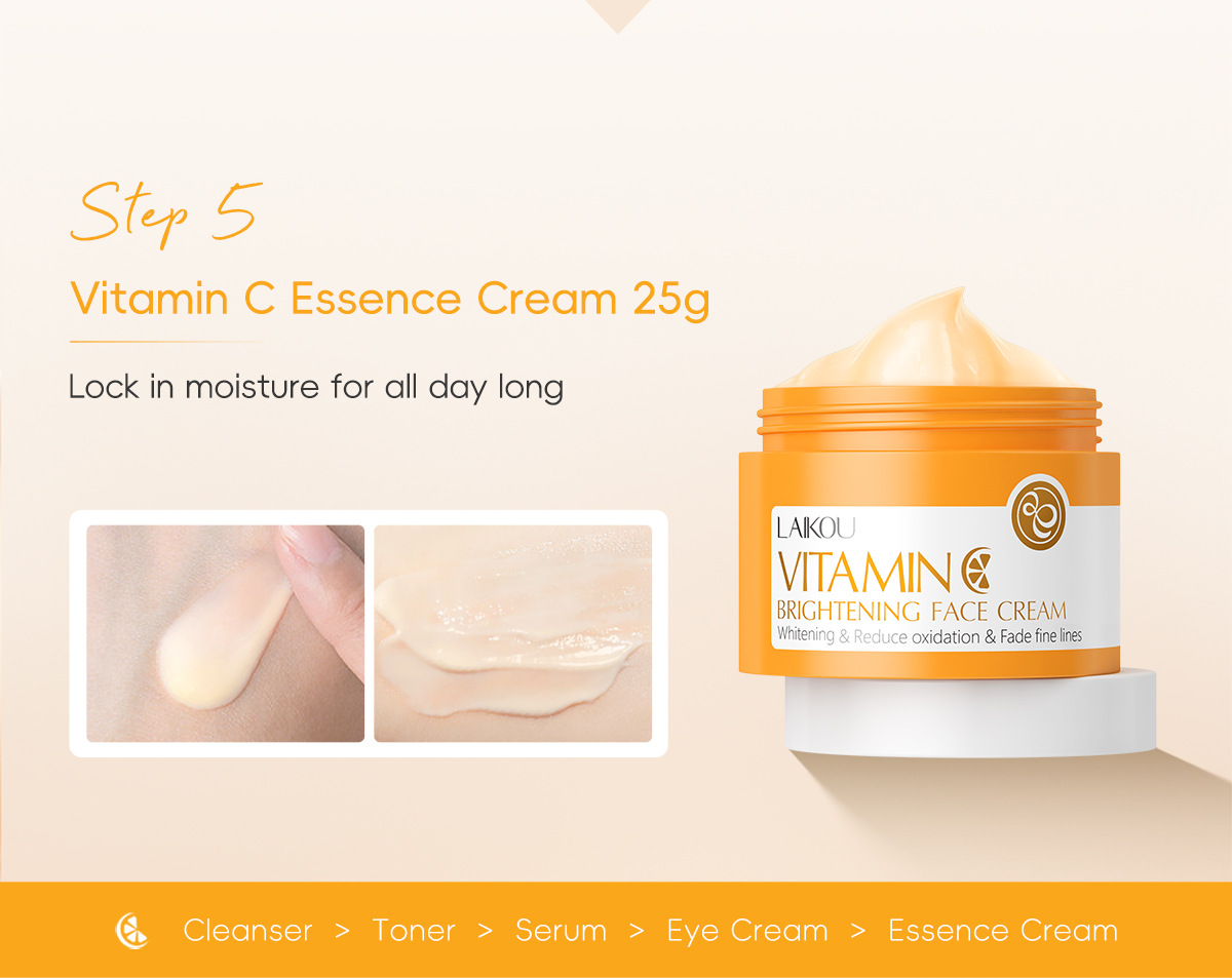 Cross-border LAIKOU Vitamin C series skin care set 5-piece set Hydrating facial care set wholesale manufacturer in stock undefined