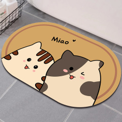 Cartoon quick-drying soft pad absorbent kitchen floor mat door mat bathroom non-slip anti-fouling mat bathroom door cartoon carpet