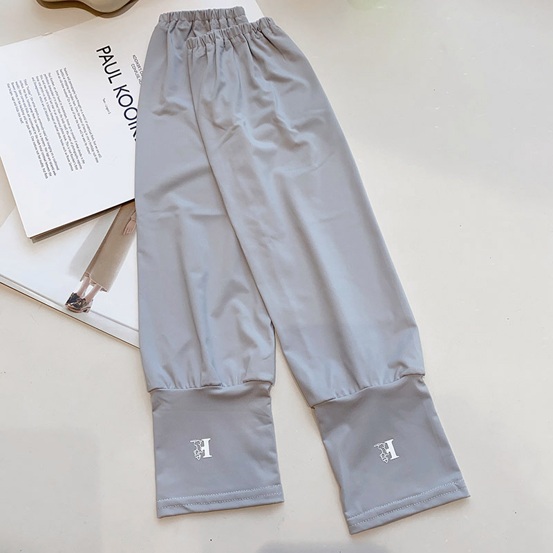 Color sólido seda de hielo protección solar ovisleeve mujeres verano UV protección al aire libre conducción suelta transpirable brazo protección ovisleeve