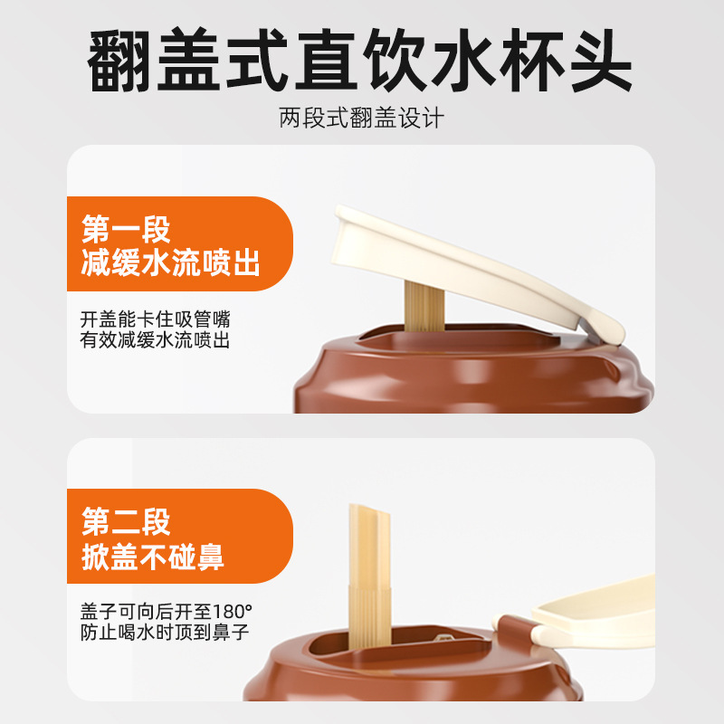 适配世喜奶瓶配件直饮吸管直通水杯盖宽口径通用手柄把学饮喝水杯|undefined