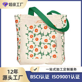 日系跨境厂家定制帆布印花女士单肩包手提袋factoryshoulder bags