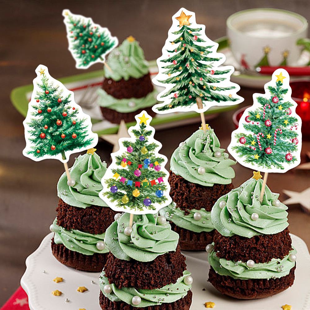 Nuevos productos de Amazon Decoración navideña Plug-in Árbol de Navidad Cupcake Pequeño Plug-in Decoración Plug-in