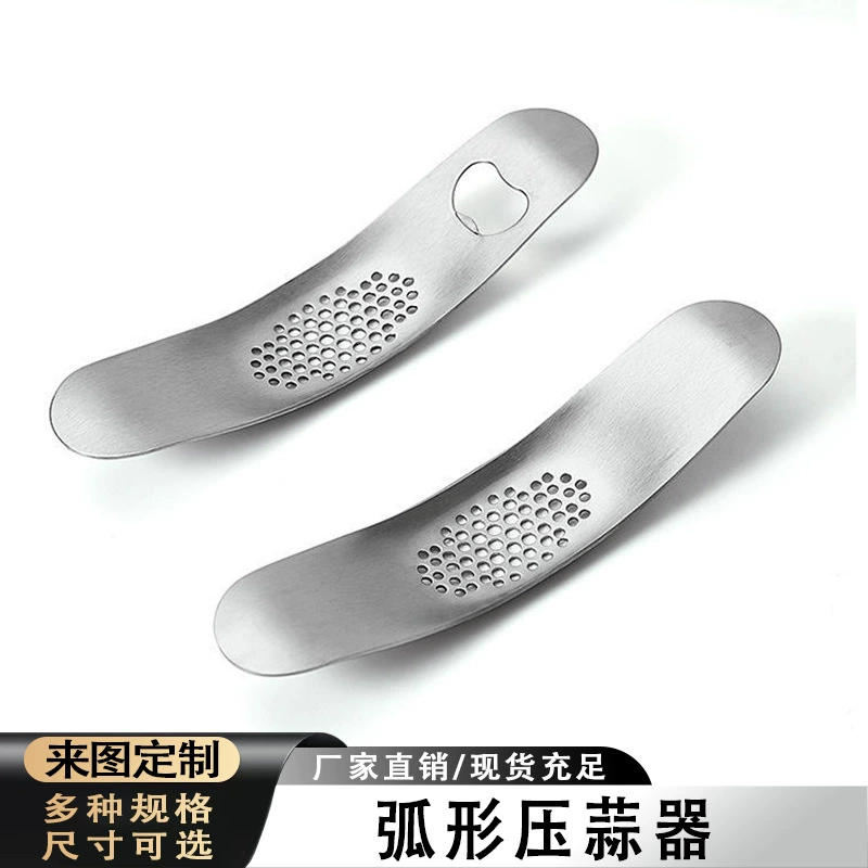 Производитель оптом продает изогнутый чеснокодавилку из нержавеющей стали, ручной чеснокочистку, чеснокодавку и измельчитель для дома