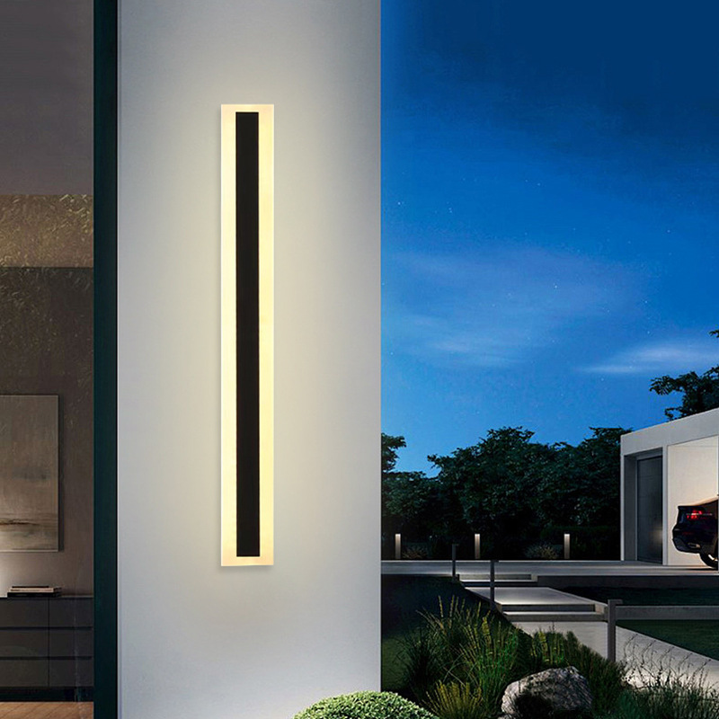 Outdoor wall lamp fashion simple iron LED strip lamp living room TV wall lamp stair corridor lamp indoor wall lamp