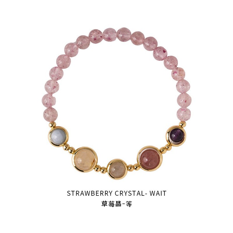 Hanluo~アクアマリンビーズプルブレスレット、ファッショナブルなニッチで絶妙な気質のブレスレット、軽い高級感、ハイエンドで多用途なハンドアクセサリー|undefined
