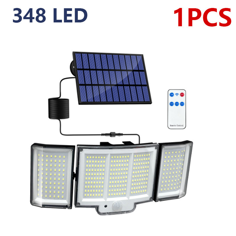 Luz solar para jardín, farola exterior impermeable súper brillante, luz de ahorro de energía con sensor de movimiento humano