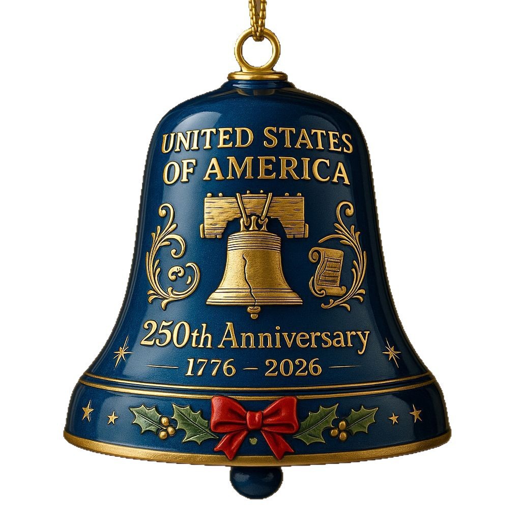 Nuevos productos transfronterizos de acrílico plano 250 aniversario colgante decoración del árbol de Navidad campana colgante decoración del automóvil image 5