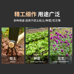 Flower hoe, hoe, nail rake, wooden handle, small hoe, garden farm tool, agricultural gardening tool, hoe pickaxe, outdoor plowing and loosening soil