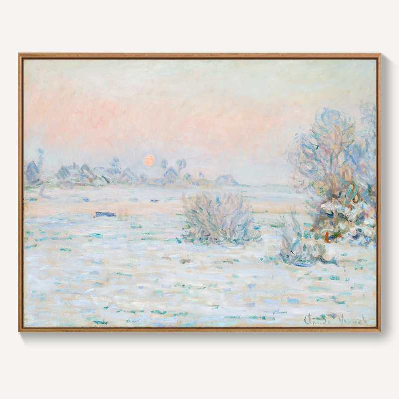 モネ日の出イメージ装飾画北欧客間レストラン掛け画抽象風景油絵寝室壁壁画麦畑|undefined
