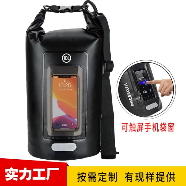 Outdoor Sports Touch Screen Pvc Transparent Window Waterproof Bag Rafting Waterproof Bag Beach Leisure Swimming Bag