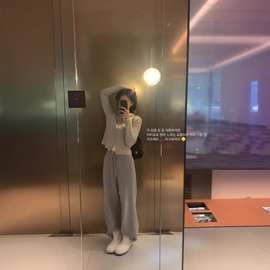 部分现 2025秋冬季新款韩国设计师lep*ein抽绳针织休闲裤