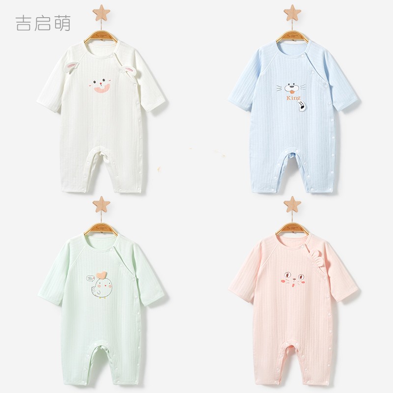 Bebé mono Primavera, otoño, invierno y verano bebé algodón fino otoño ropa de los hombres y las mujeres pijamas traje recién nacido Ropa