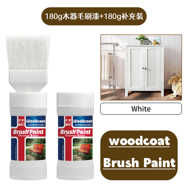 흰색 180g 목재 브러시 페인트 + 180g 리필; 단일 브러시 옵션 도구