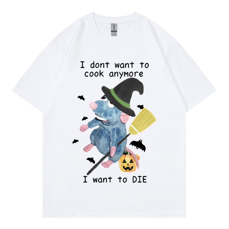 T-shirt à manches courtes pour hommes, imprimé souris, T-shirt d'été polyvalent à manches mi-longues, vêtement supérieur tendance noir et blanc à col rond pour hommes et femmes_voghion.com