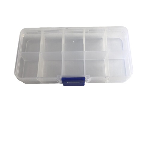 Small 10-grid plastic box, transparent ten-grid detachable parts box, multi-grid jewelry components PP storage box