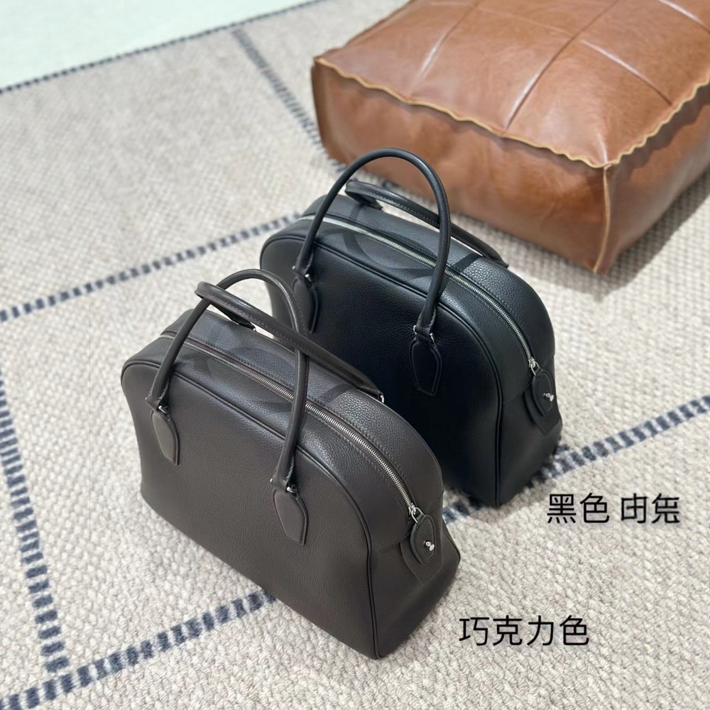 The Ro* Haute Couture Commuter Bag - Full Steel Hardware, India 12 Top Grain Cowhide Handbag Bowling Boston Bag - Thumbnail 2